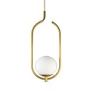 Ver imagem 1 de Lustre Pendente On Clip - Ouro com Globo de Vidro Branco - 4125-14-br