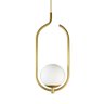 Lustre Pendente On Clip - Ouro com Globo de Vidro Branco - 4125-14-br - 1