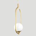 Ver imagem 3 de Lustre Pendente On Clip - Ouro com Globo de Vidro Branco - 4125-14-br
