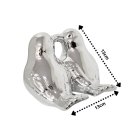 Ver imagem 2 de Enfeite Pássaro Casal Porcelana Prata Grande 13cm