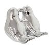 Enfeite Pássaro Casal Porcelana Prata Grande 13cm - 1