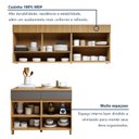 Ver imagem 5 de Cozinha Completa Modulada 3 Peças 5 Portas 2 Gavetas 100% MDF Realeza Premium Cinza/Carvalho/Titânio