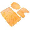 Jogo de Tapetes Banheiro 3 Pçs Liso Aveludado Antiderrapante:Caramelo - 4