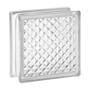 Tijolo Bloco de Vidro Transparente Textura 19x19x8 Tradestar Mini Pirâmides