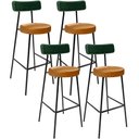 Ver imagem 1 de Kit 4 Banquetas Alta Cozinha Sala Jantar Milão L02 Facto Verde Musgo Couríssimo Whisky - Lyam Decor