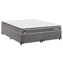Ver imagem 1 de Cama Box Queen + Colchão Life D33 Pillow Top 56x158x198cm - Cinza - e-Shop Casa