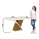 Ver imagem 4 de Mesa de Jantar Solus 160 cm com Tampo de Vidro - Nature/Off White