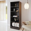 Ver imagem 1 de Estante Livreiro Multiuso Mirage 4 Prateleiras 1,77m Preto Viero