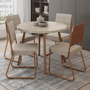 Conjunto Sala de Jantar 4 Cadeiras Dália Carraro  