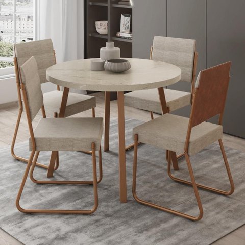 Conjunto Sala de Jantar 4 Cadeiras Dália Carraro