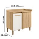 Ver imagem 2 de Balcao Canto Reto 89 Cm com Tampo 16990 Freijo Off White Cristal Nicioli
