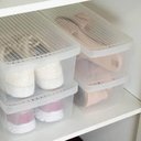 Ver imagem 2 de 5 Caixas Empilháveis 4,2l Organizadoras Calçados 35 Ao 38 Ordene Brinquedos Itens de Costura