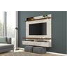 Painel para TV com Portas e LED Verena 1.6 Off White Savana - 3