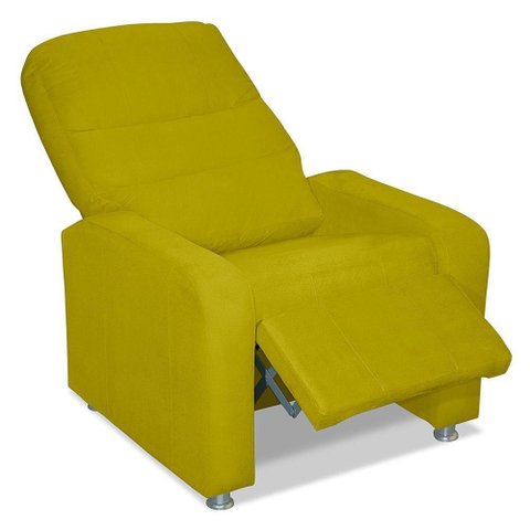 Poltrona Decorativa do Papai Reclinável Confortável Suede - Lm Decor Amarelo