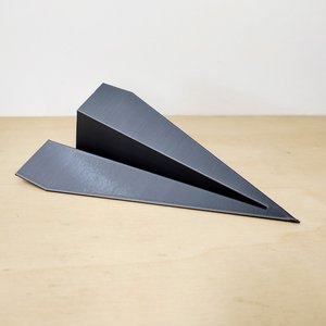 Estatueta Avião Origami P - 13,5cm comp. - Toque 3D:Cinza