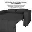 Ver imagem 5 de Sofa Cama 2 Lugares 138 Cm Amora Linho Vancouver Milani Store Chumbo