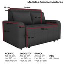 Ver imagem 4 de Sofa Cama 2 Lugares 138 Cm Amora Linho Vancouver Milani Store Chumbo