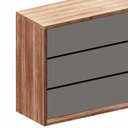 Ver imagem 4 de Cômoda para Quarto com 6 Gavetas 180 Cm 100% Mdf Casa Lar Cor:nogueira Cadiz com Cinza Sagrado