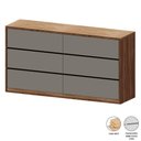 Ver imagem 3 de Cômoda para Quarto com 6 Gavetas 180 Cm 100% Mdf Casa Lar Cor:nogueira Cadiz com Cinza Sagrado