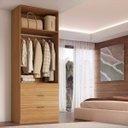 Ver imagem 2 de Guarda Roupa Modular 2 Portas 3 Gavetas 70cm MDF Altezza Trend Belmax:Freijó/Titânio