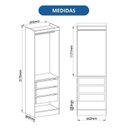 Ver imagem 7 de Guarda-Roupa Modulado 3 Peças Infinity Branco/Line
