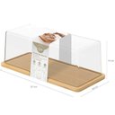 Ver imagem 3 de Kit Porta Pão e Boleira Pedestal Bambu com Tampa Coza Brisa Café da Manhã Mesa Posta