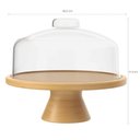 Ver imagem 1 de Kit Porta Pão e Boleira Pedestal Bambu com Tampa Coza Brisa Café da Manhã Mesa Posta