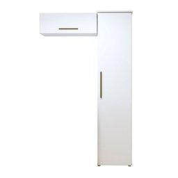 Lavanderia Modulada Bauru 1 Armário Multiuso e Armário Aéreo Branco Kaiki Móveis - 2