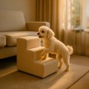 Ver imagem 2 de Escada de Cachorro Escadinha Pet Gato Rampa 3 Degrais Veludo