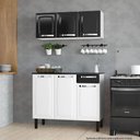 Ver imagem 4 de Conjunto 2 Armários de Cozinha Aéreos Itatiaia Aço 3 Portas Rose Preto