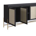 Ver mais imagens de Buffet Industrial Retrô Tela Sintética 3 Portas e 2 Gavetas Cor:nero com Dourado