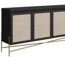 Ver imagem 7 de Buffet Industrial Retrô Tela Sintética 3 Portas e 2 Gavetas Cor:nero com Dourado