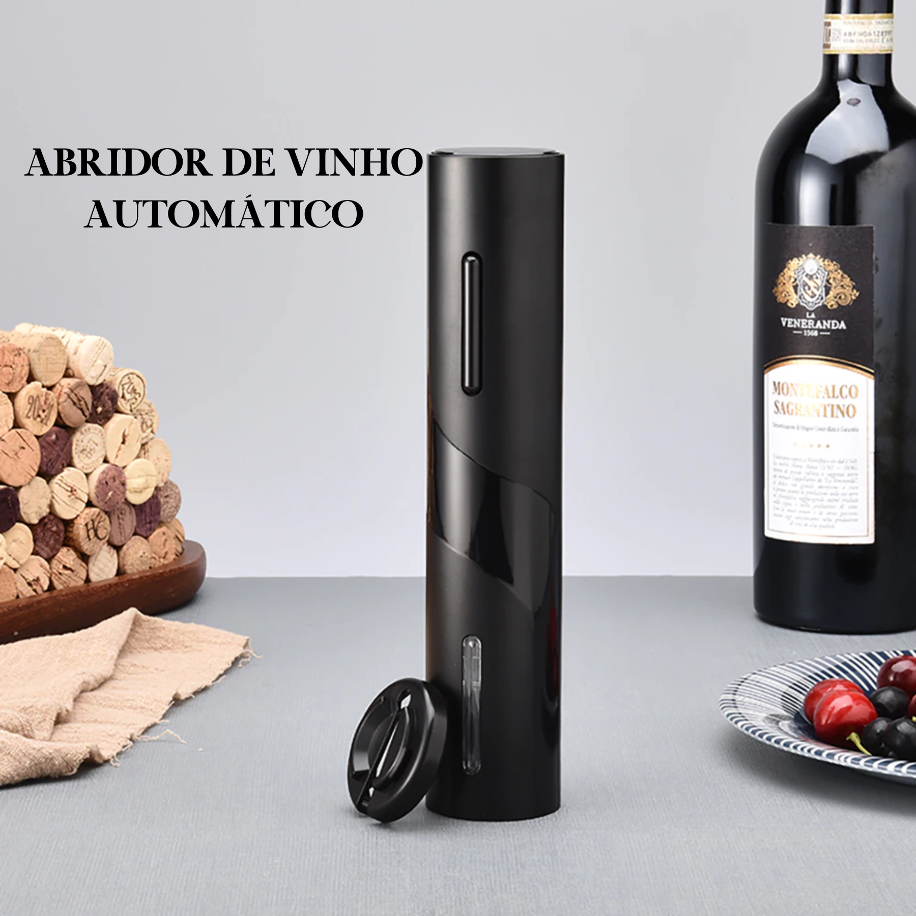 Saca Rolhas Elétrico Abridor De Garrafa Automático Para Vinhos E Champagne - 3