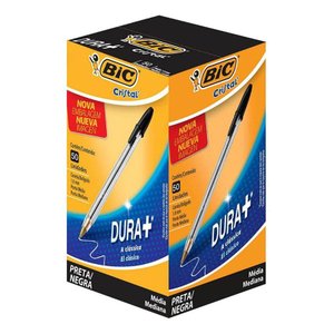 Caixa de Caneta Esferográfica Cristal 1.0mm 50 Unidades Preta - Bic