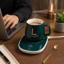 Ver imagem 2 de Kit Aquecedor Elétrico para Xícara Mini Cooktop Caneca Cerâmica Colher Dourada para Chá e Café