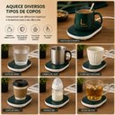 Ver imagem 4 de Kit Aquecedor Elétrico para Xícara Mini Cooktop Caneca Cerâmica Colher Dourada para Chá e Café