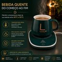 Ver imagem 3 de Kit Aquecedor Elétrico para Xícara Mini Cooktop Caneca Cerâmica Colher Dourada para Chá e Café