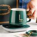 Ver imagem 6 de Kit Aquecedor Elétrico para Xícara Mini Cooktop Caneca Cerâmica Colher Dourada para Chá e Café