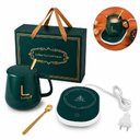 Ver imagem 1 de Kit Aquecedor Elétrico para Xícara Mini Cooktop Caneca Cerâmica Colher Dourada para Chá e Café