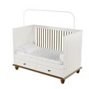 Ver imagem 5 de Berço Vira-cama Retrô Off White-nogueira com Gavetas