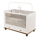 Ver imagem 3 de Berço Vira-cama Retrô Off White-nogueira com Gavetas