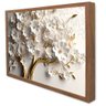 Quadro Decorativo Floral Luxo Primavera Branca em Moldura Caixa Tacolado Moldura Caixa 3cm Madeira S - 1