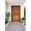Ver imagem 3 de Kit Porta Pivotante Madeira Maciça Mod. Bbb Couro 215 (a) X 1,08 (l) com Guarnição