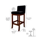 Ver imagem 2 de Kit 3 Banquetas para Bancada Média em Madeira Castanho Melody Suede Preto