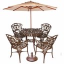 Ver imagem 1 de Conjunto de Mesa Jardim e Piscina 4 Cadeira Aluminio Fundido Bege