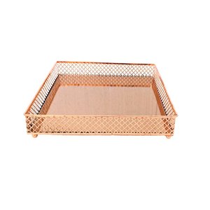 Bandeja de metal decorativa quadrada