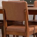 Ver imagem 2 de Kit de 2 Cadeiras de Madeira Maciça Estofada Ella - Natural C/ Pu Caramelo