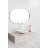 Espelho Grande Decorativo Oval com Moldura Metal 80x50cm Luxo Branco - 3