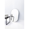 Espelho Grande Decorativo Oval com Moldura Metal 80x50cm Luxo Branco - 2
