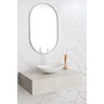 Espelho Grande Decorativo Oval com Moldura Metal 80x50cm Luxo Branco - 1
